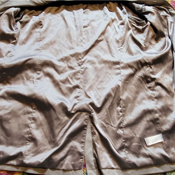 Halston Faux Suede Sweater Jacket Belted Beige Women's 8 - Picture 6 of 8